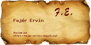 Fejér Ervin névjegykártya
