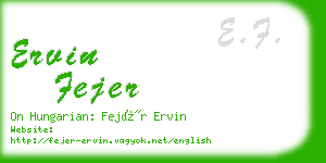 ervin fejer business card